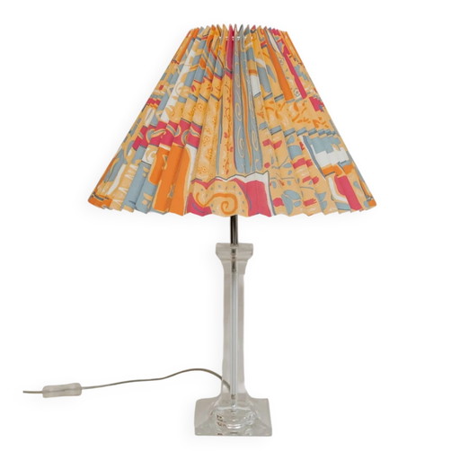 Vintage brass table lamp with plexiglass, 1990s.