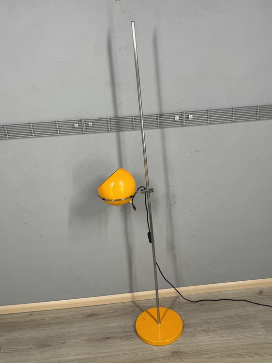 Image 1 of Vintage standing lamp – Gepo / Gerda – orange spherical shade – 1970s Space Age design