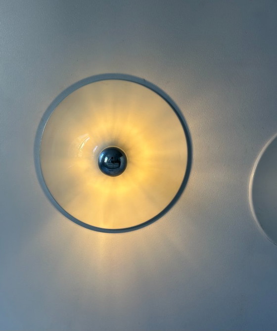 Image 1 of Coppia di applique vintage, metallo laccato bianco, Italia 1970.