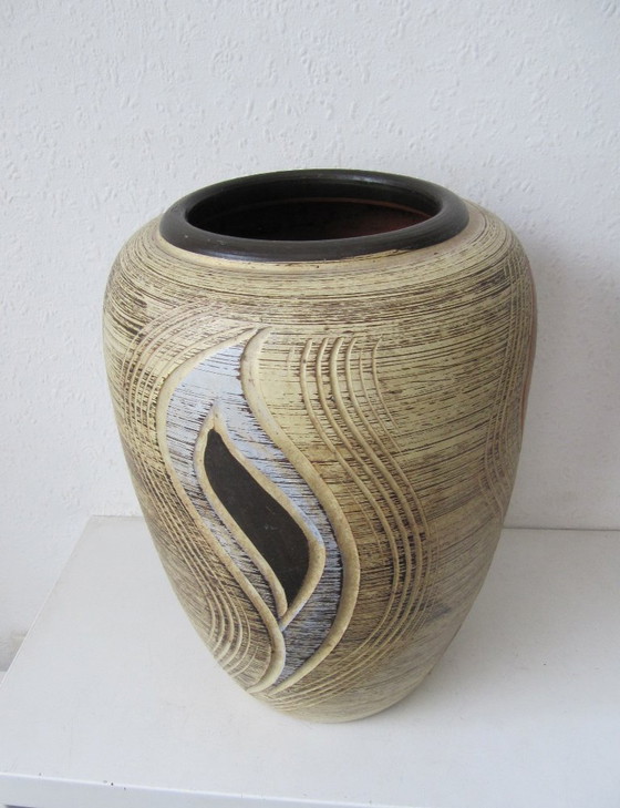 Image 1 of Sawa Keramik VASE Sgraffito-Dekor Deutschland 50er Jahre
