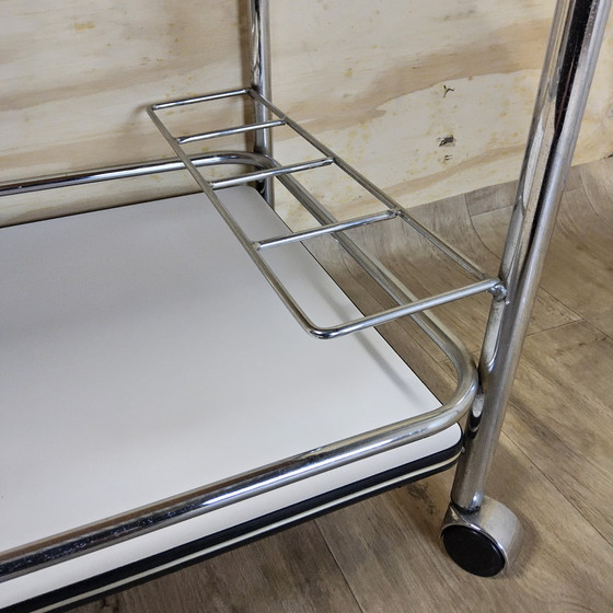 Image 1 of Carrello di servizio vintage / carrello bar / carrello bevande / carrello cromato / formica (anni '80 / '80)