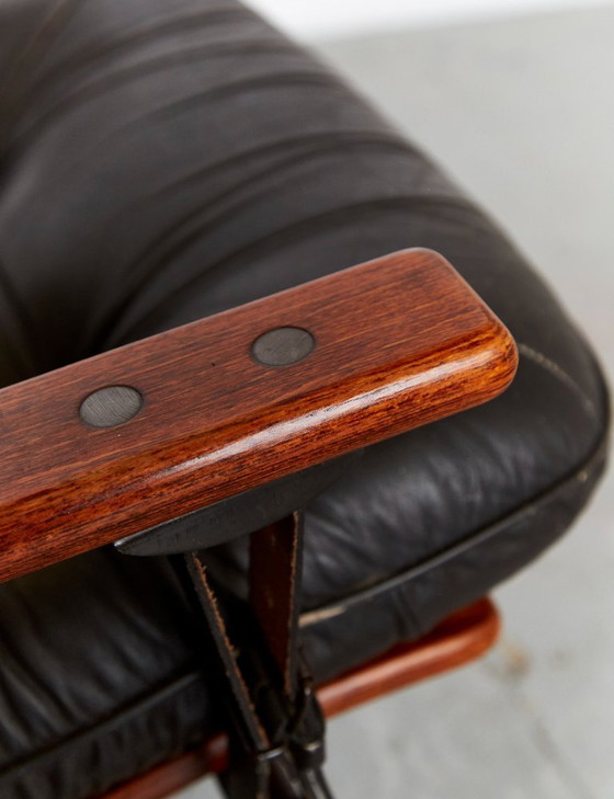 Image 1 of Poltrona vintage scandinava con pouf di Arnt Lande per Westnofa, anni '70