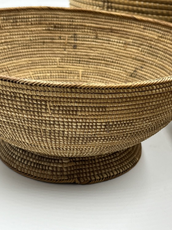 Image 1 of Set Of 4 Woven Wicker Baskets