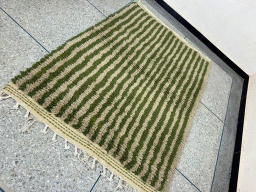 Tapis En Laine Pure Fait Main Artisanale Vert Taille 150/250 Cm – Aime Té, vloerkleden en tapijten, Wool (photo 2 of 8)