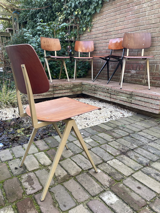 Image 1 of Ensemble de 4 chaises de salle à manger vintage Galvanitas S16 _ Design néerlandais 1965