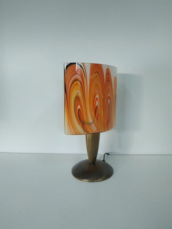 Image 1 of Vintage '60-70s Style' Glass Table Lamp