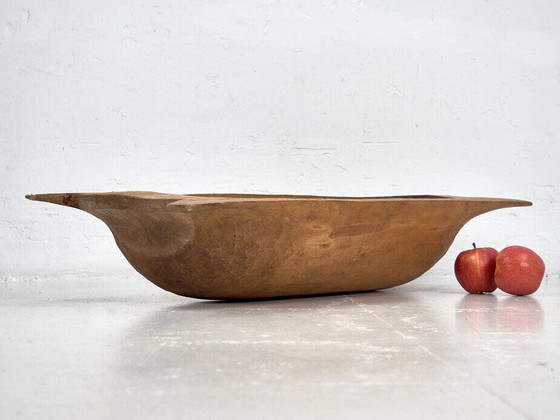 Antique wooden bowl (c.1900), Brown, Rustic (photo 10 of 17)