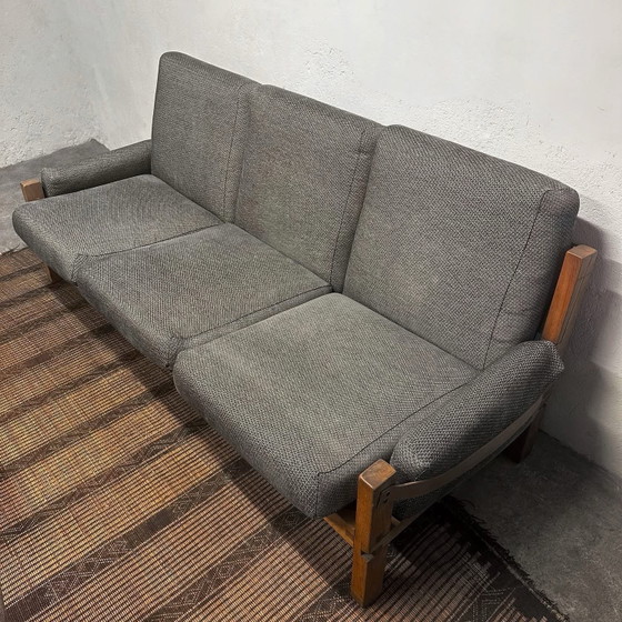 S32 Sofa & S15 Armchair by Pierre Chapo, France, 1966, Seating area, Wood, Grey (photo 4 of 15)