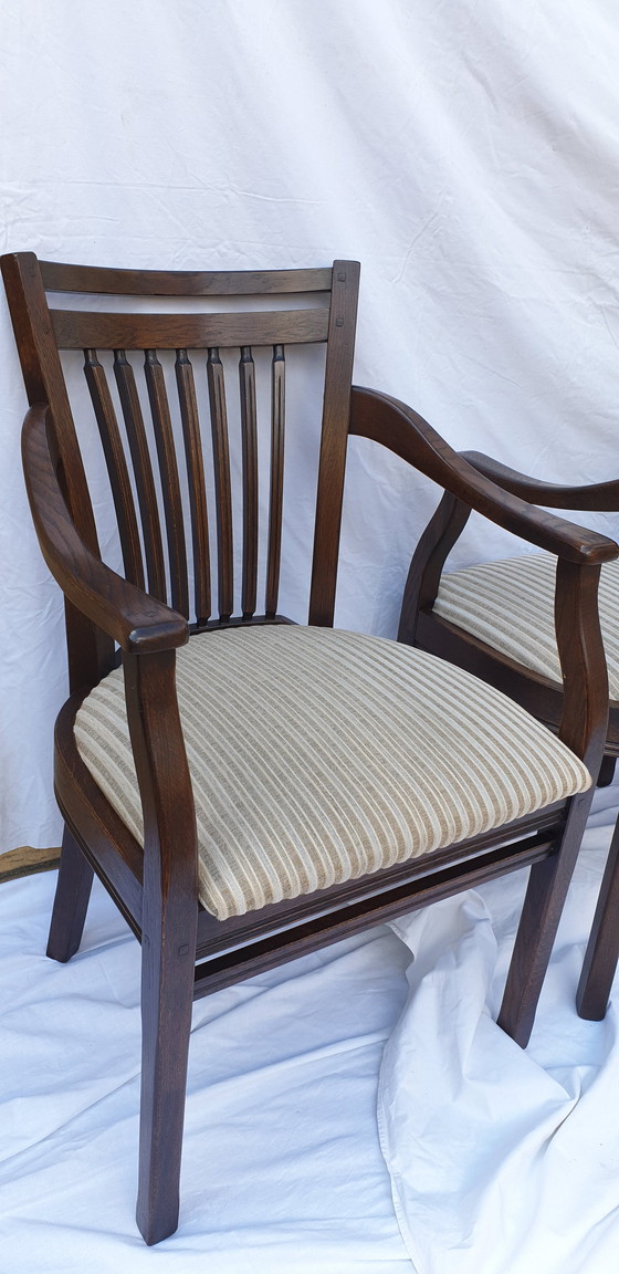 Image 1 of 4 eiken bannink Jugendstil eetkamer armstoelen 