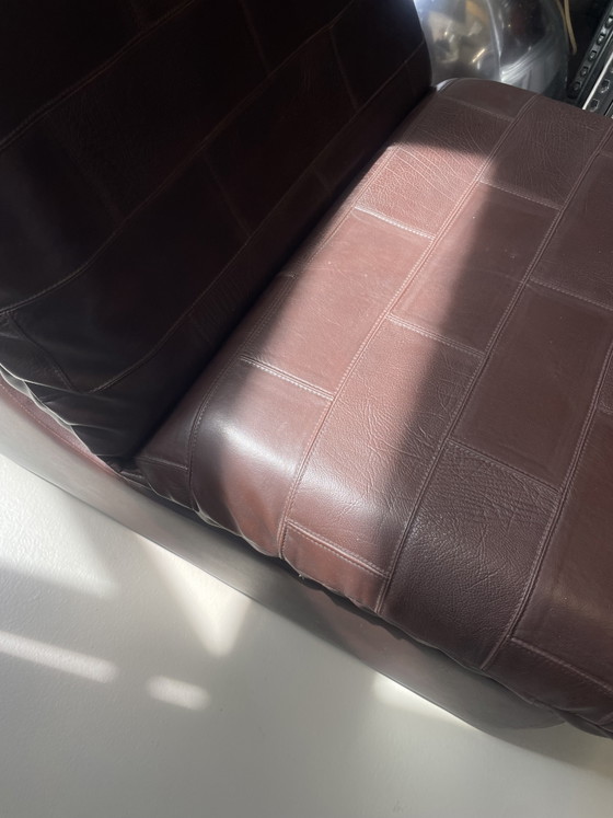 Image 1 of Mid-century bruin leren fauteuil
