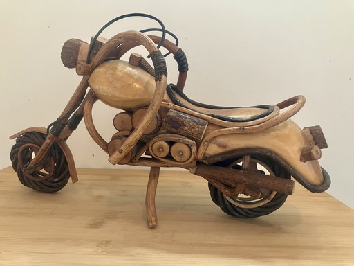 Harley Davidson - moto chopper en bois