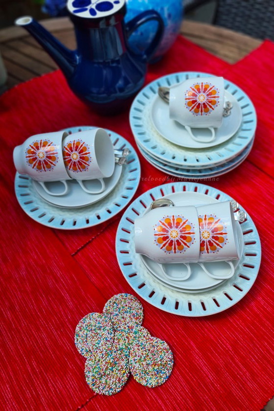 Image 1 of Melitta Germania 5x piatti-tazza in porcellana bianca (10)