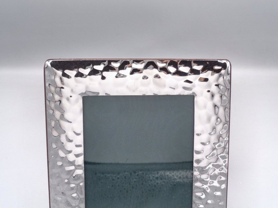 Image 1 of Handgemaakt, gehamerd, verzilverd metalen frame, binnenmaat 9x13 cm