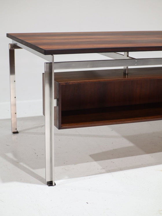 Zeldzaam Bureau Poul Kjaerholm Staal Palissander Deens Jaren '50 – Wood (photo 22 of 23)