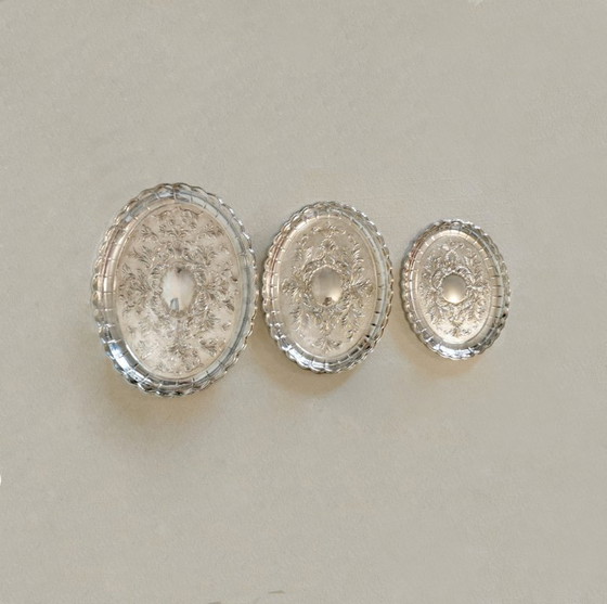 Image 1 of SET DI VASSOI IN ALPACA GOFFRATI