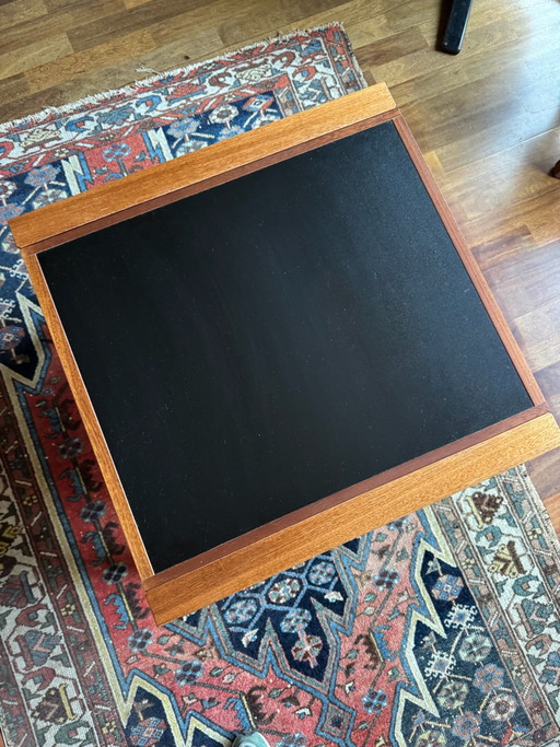 Table basse extensible HEXA Bellato, noire et bois, années 1980