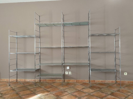 Scaffale modulare Peter di Niels Gammelgaard. 1980., Ikea, Scaffali a muro, Cromo, Metallo, Argentato, Modern (foto 2 di 10)