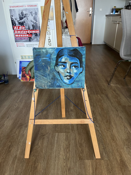 Image 1 of Canvas painting abstract face