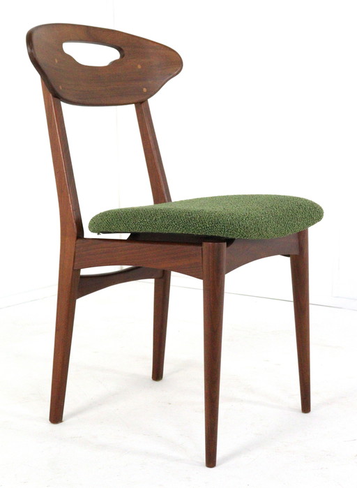 Set 4 Eetkamerstoelen Nieuw Bekleed Vintage Gerestaureerd