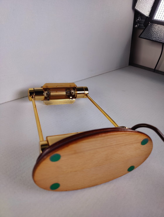 Image 1 of Trapezio banker's lamp by Cattaneo from the 1970s in brass, Italy