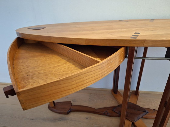 Table basse / Table d'appoint avec tiroirs style Art Déco – Savoir-faire dans le style de Schuitema (photo 6 of 17)