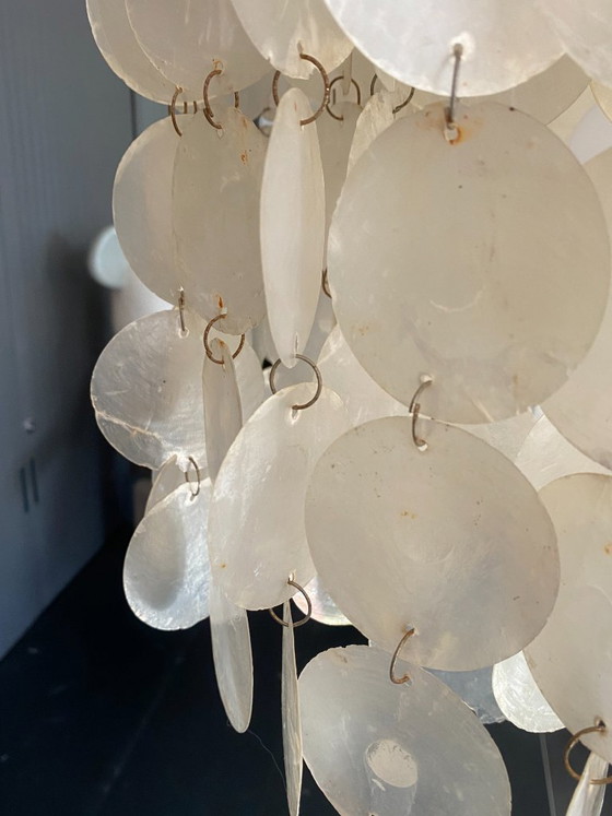 Suspension Lamp Chandelier Ceiling Light Mother-of-pearl Verner Panton vintage 1970 – Stone (photo 13 of 20)