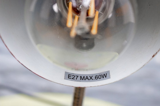 Image 1 of Retro-Schreibtischlampe in Dunkelrot, inspiriert vom Weltraumzeitalter / Massive