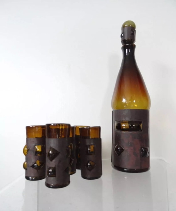 Image 1 of Vintage Mid Century Felipe Derflingher glaswerk brutalist stijl Mexico