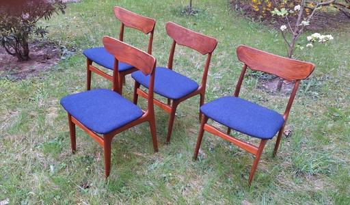 Set of 4 Teak Dining Chairs by Schiønning and Elgaard, Denmark 1960s