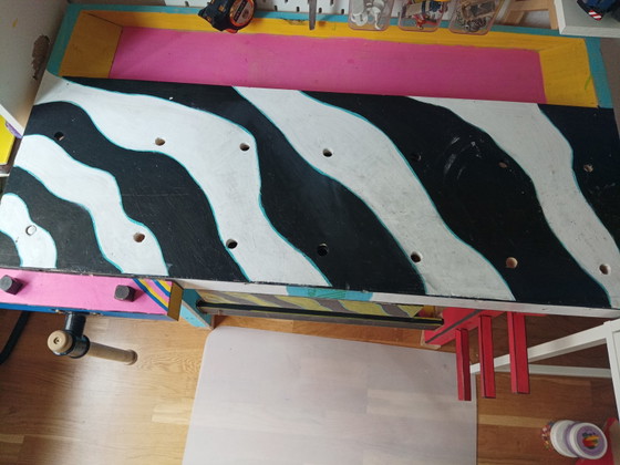 Hand Painted Crafting Bench – Paintings & Drawings, Wood (photo 6 of 8)