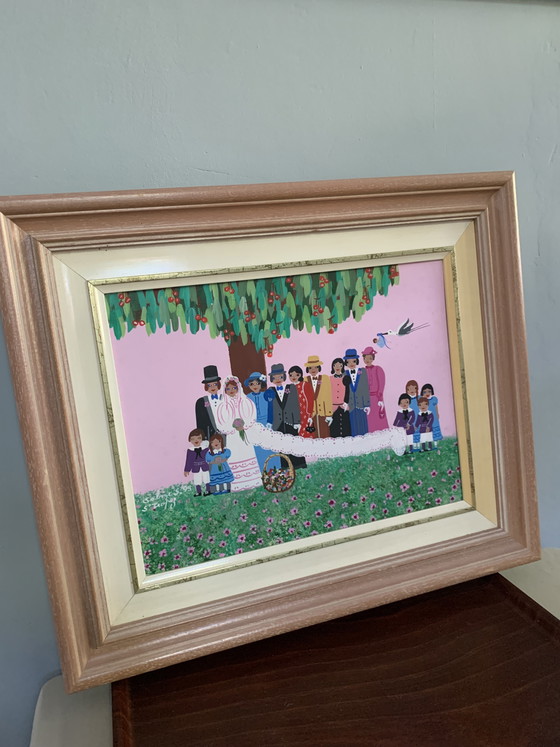 Image 1 of Painting Sabine Paco Saint-Tropez ‘95 naive art folk art