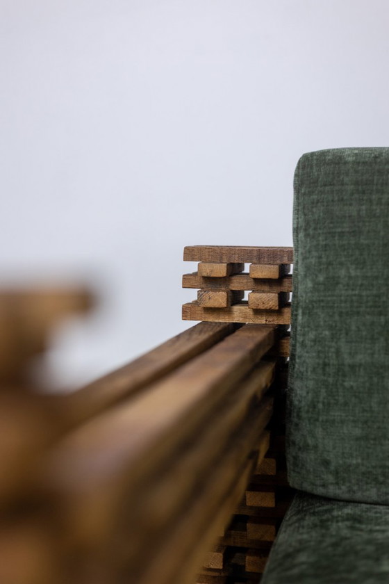 Image 1 of Divano a 3 posti o seduta a parete, modello 'Kapla'. 1960s.