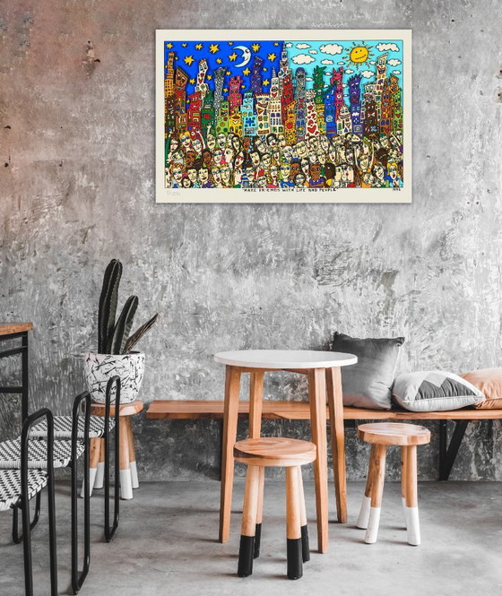 Make Friends with Life and People - James Rizzi 1996 - Poster 61 × 91 cm, Paper, Blue (photo 5 of 13)