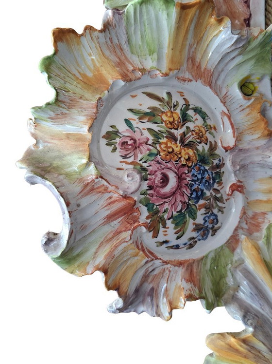 Image 1 of Magnificent Art Mirror in Polychrome Ceramic – Maria Pegoraro for Riccardo Capuzzo Bassano – 1950
