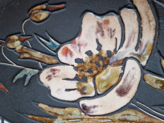 Image 1 of Piatto da parete.Decorazione floreale.Ruscha.Germania