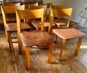 Set of 8 Brutalist Oak Dining Chairs Mauro Pasquinelli ‘Maria’ For Pallavisini, Italy, 1970s
