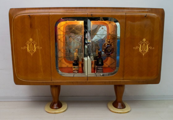 Image 1 of Vittorio Dassi, mobile bar italiano di metà secolo in mogano, anni '50