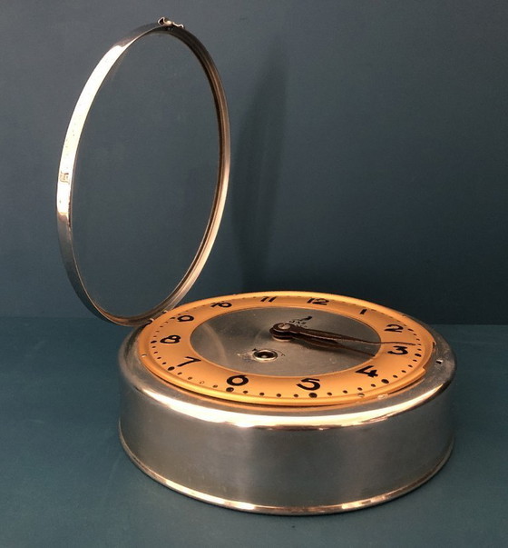 Image 1 of Vintage JAZ “TAMPIC” wandklok – Frans design uit de jaren 50 (mid-century) – Mechanisch uurwerk met 8 dagen gangreserve