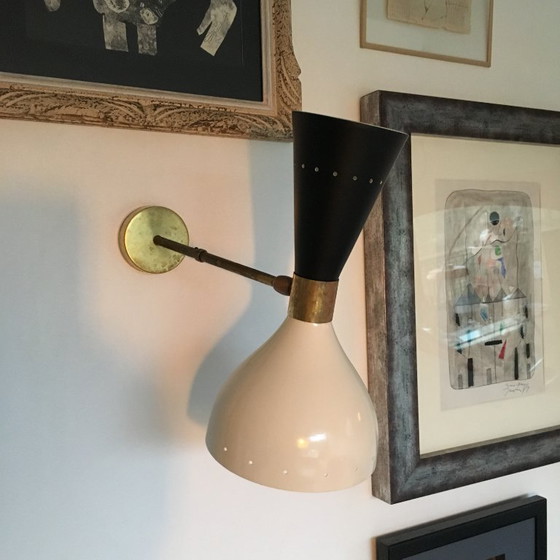 Image 1 of Pair of large Italian wall sconces, 1950s design
