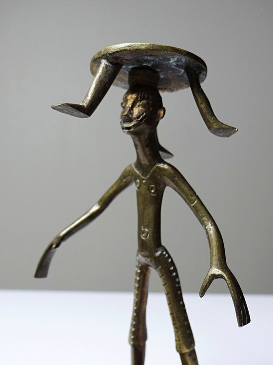 Image 1 of Fon figurine, Dahomey, Benin, vintage craftsmanship 1950s-1970s brass/bronze