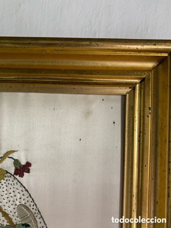 Besticktes Seidenbild von 1868 – Dekorative Objekte (photo 10 of 20)