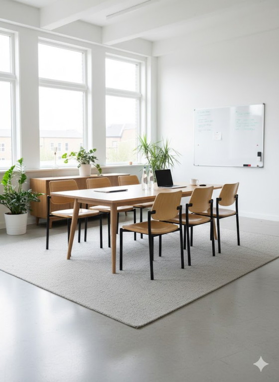 Image 1 of 6 Vintage Martin Stoll Scandinavian Chairs, 1960s/70s, Beige with Black Legs