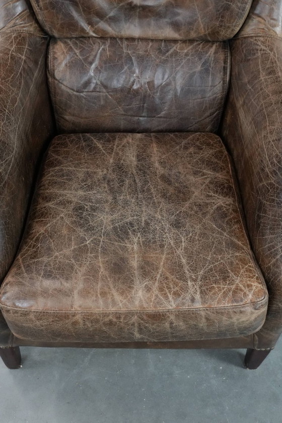 Image 1 of Vintage rundleren fauteuil met prachtige en sprekende kleuren