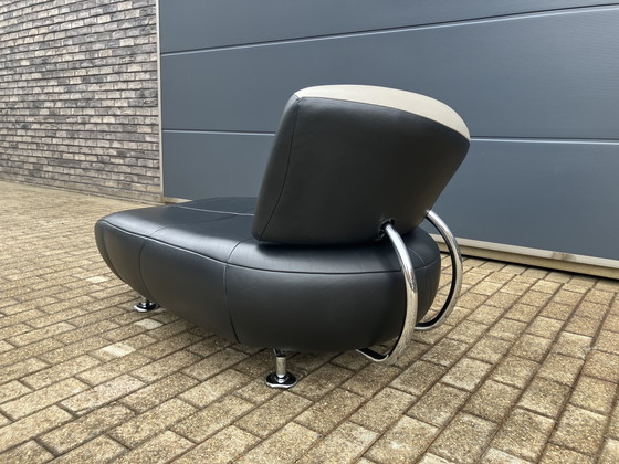 Image 1 of Leolux Kikko Chaise longue relax Senso pelle nera ZGAN!!!