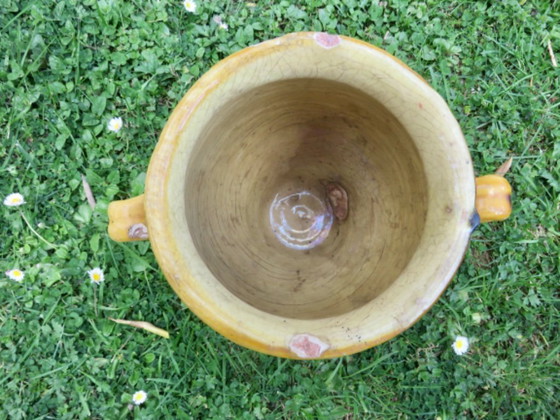 Image 1 of Tarro para conservar alimentos, terracota amarilla vidriada, suroeste de Francia, finales del siglo XIX.