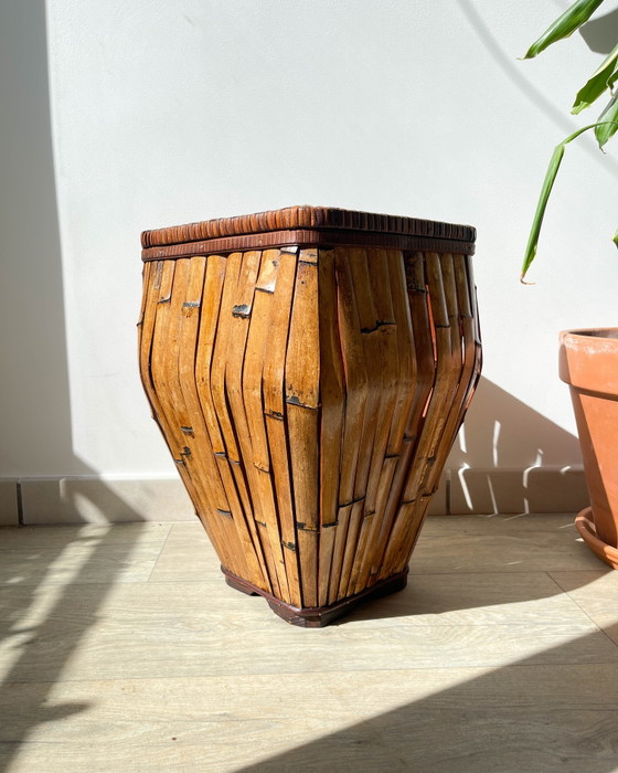 Vintage Rattan Colonial Style 1930 Umbrella Stand - Vintage Rattan Planter – Decoration, Wood (photo 7 of 10)