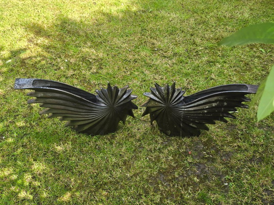 Image 1 of Set Of 2 Large Aluminum Vases, Falling Star