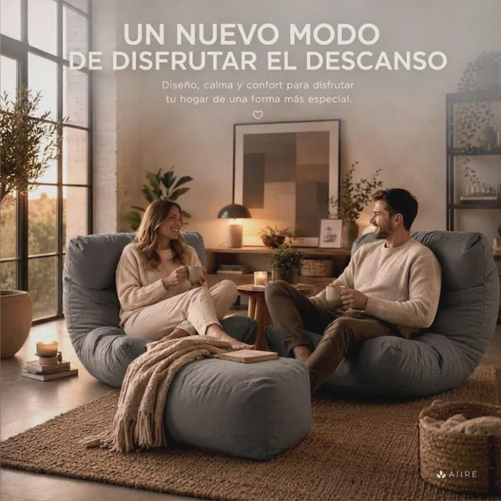 Image 1 of Puf XXL Aire Designer - Puf con relleno incluido para adultos