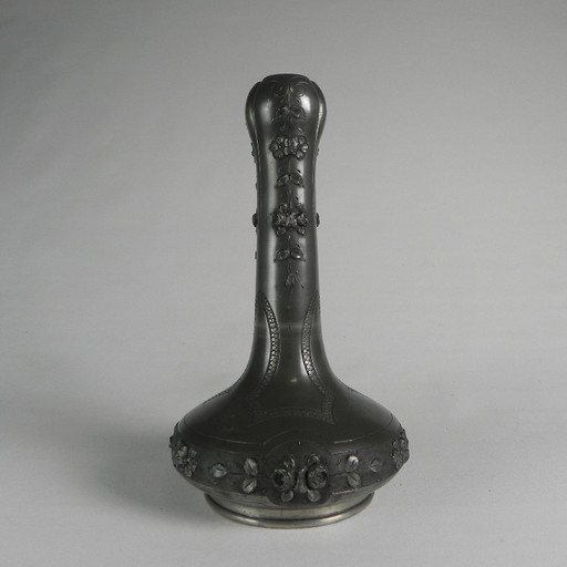 Pewter Art Nouveau vase signed Pechez, early 20th century
