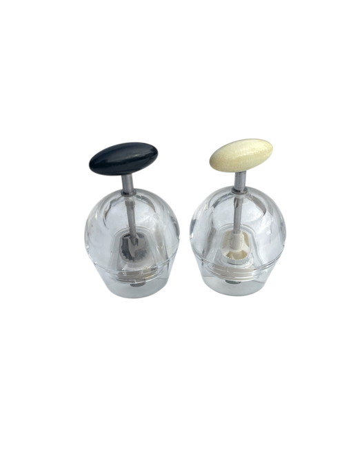Molinillo de sal y pimienta Bodum Peppino de plexiglás, diseño de C. Jorggensen, años 90, Dinamarca